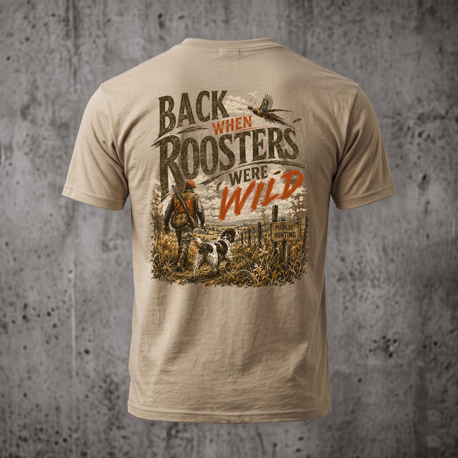 Upland Pheasant Hunting - Back Graphic T-Shirt PHCT1067
