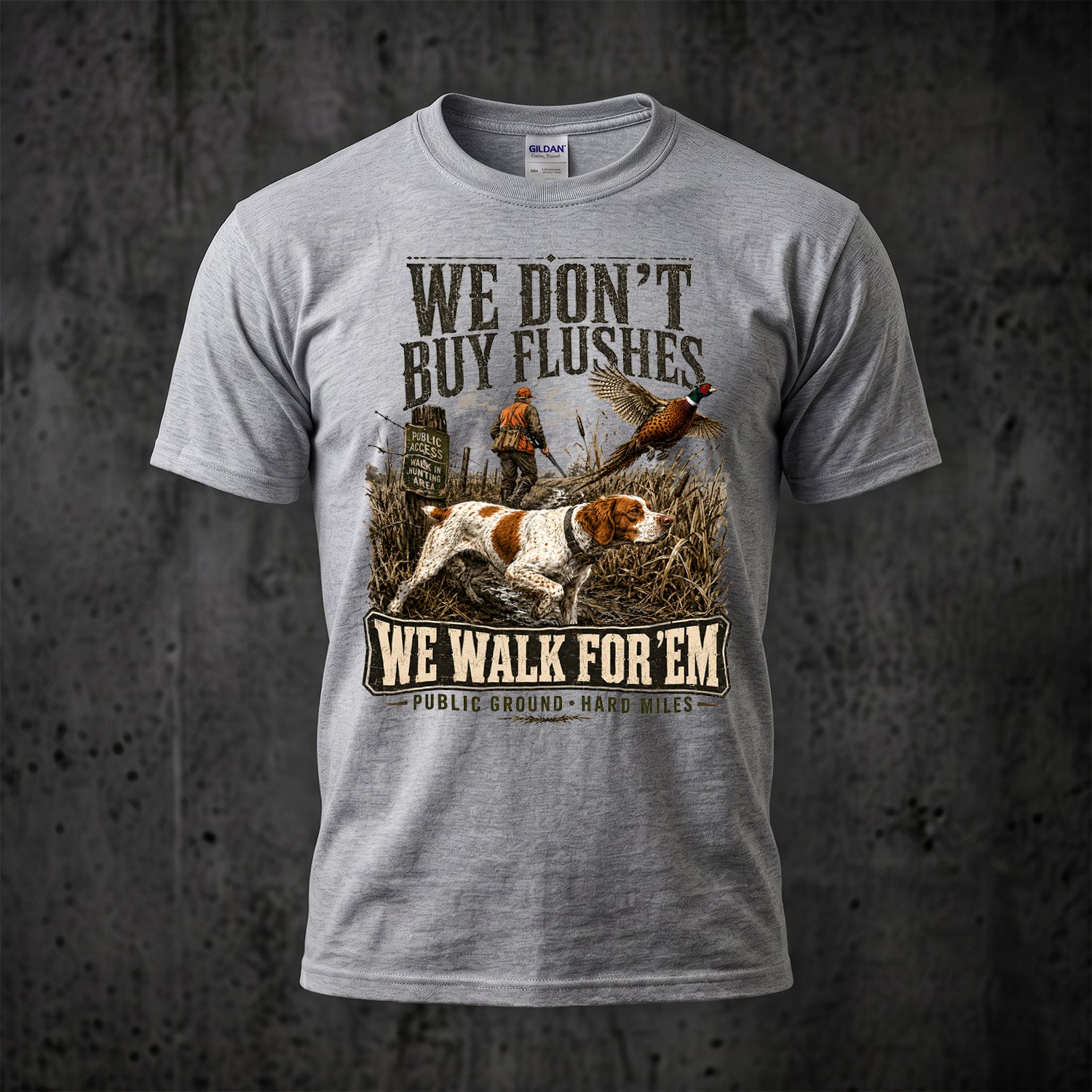 Upland Pheasant Hunting - Outdoor Cotton T-Shirt PHCT1050