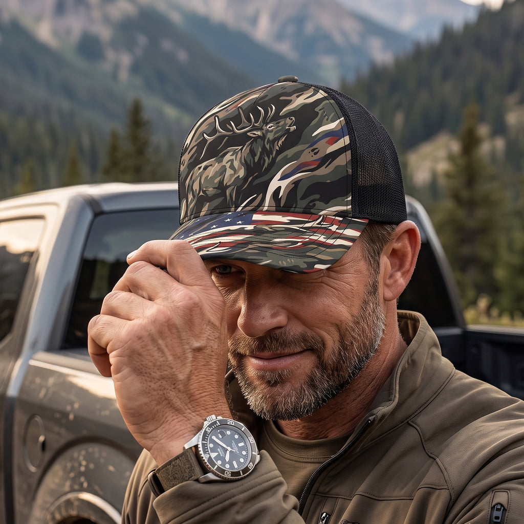 Elk Hunting - Outdoor Mesh Cap EHMC1008