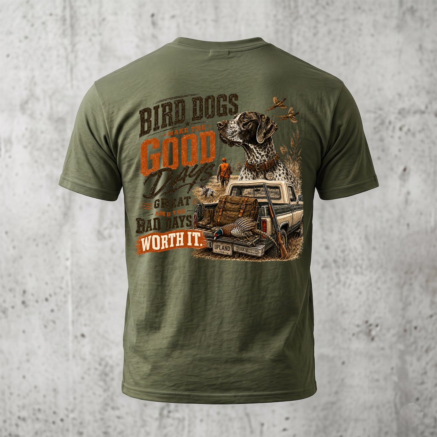 Upland Pheasant Hunting - Back Graphic T-Shirt PHCT1065