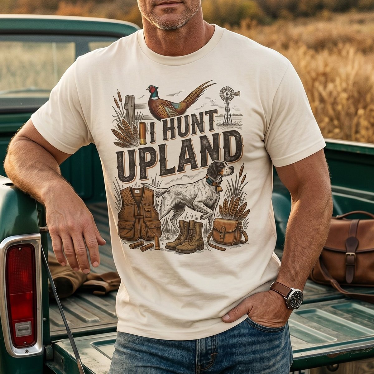 Upland Pheasant Hunting - Outdoor Cotton T-Shirt PHCT1002