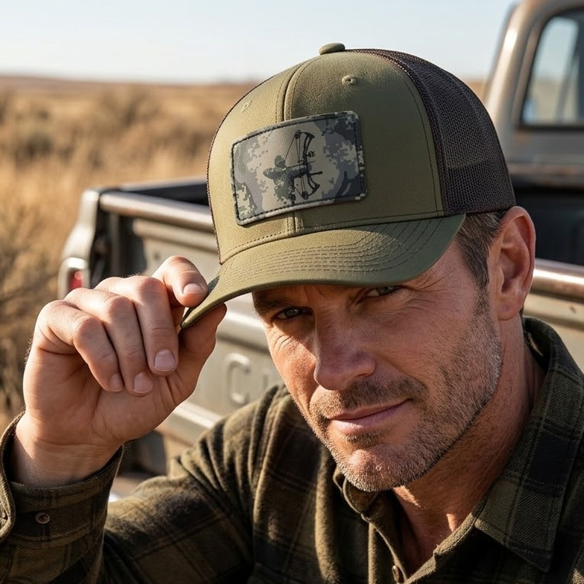 Bowhunting - Leather Patch Trucker Cap BHLTC1001