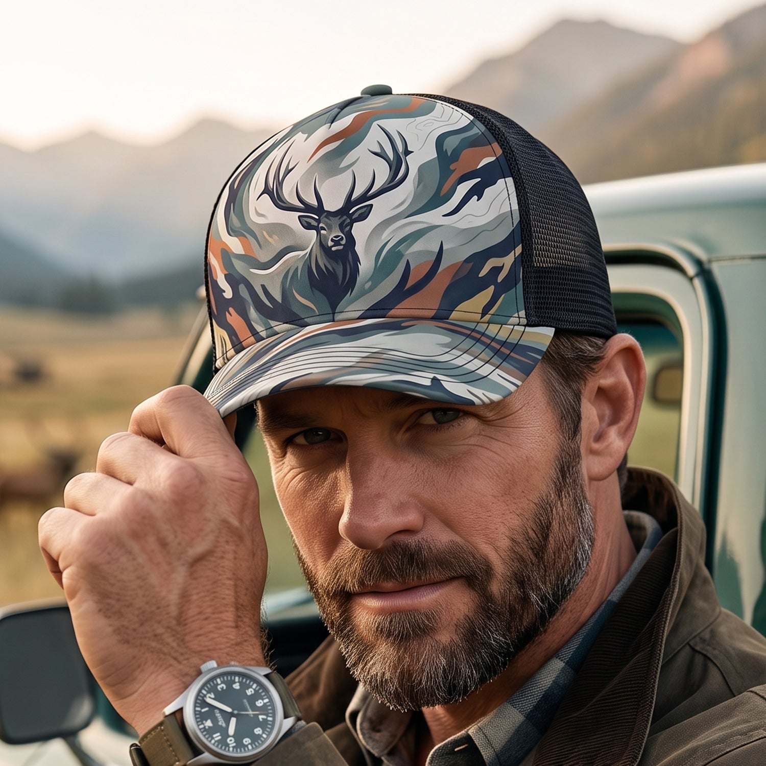 Elk Hunting - Outdoor Mesh Cap EHMC1003
