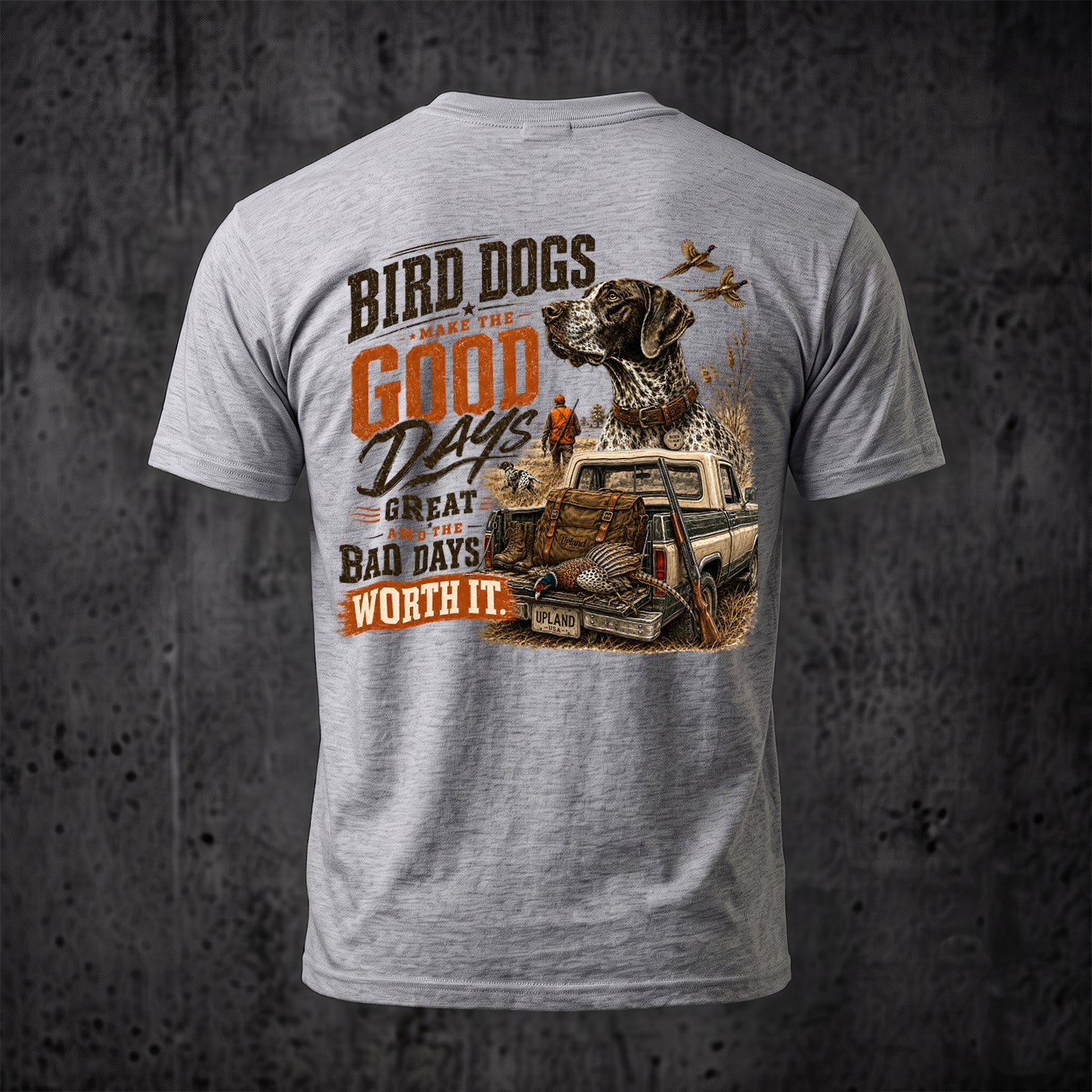 Upland Pheasant Hunting - Back Graphic T-Shirt PHCT1065