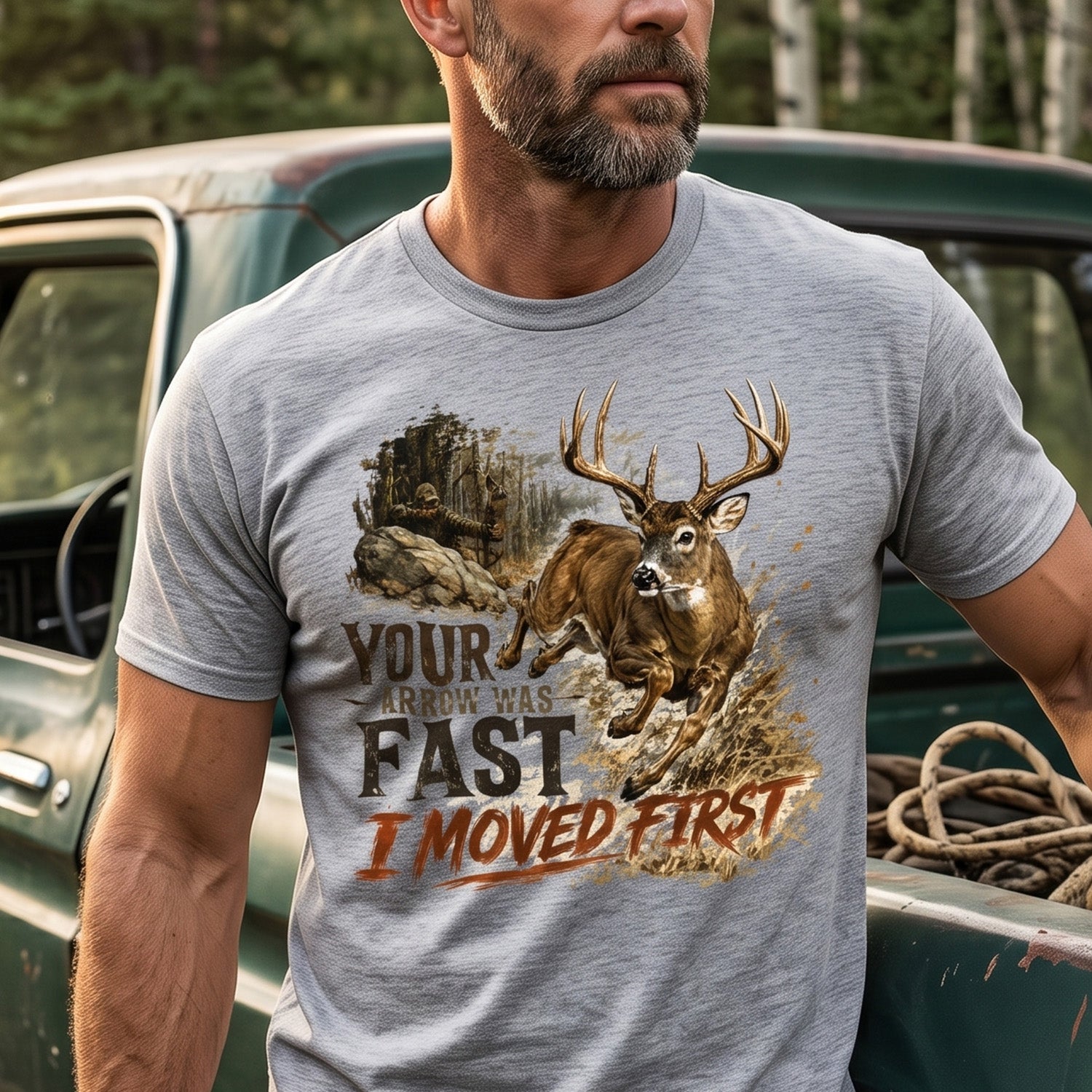 Whitetail Deer Hunting - Outdoor Cotton T-Shirt WDHCT1005