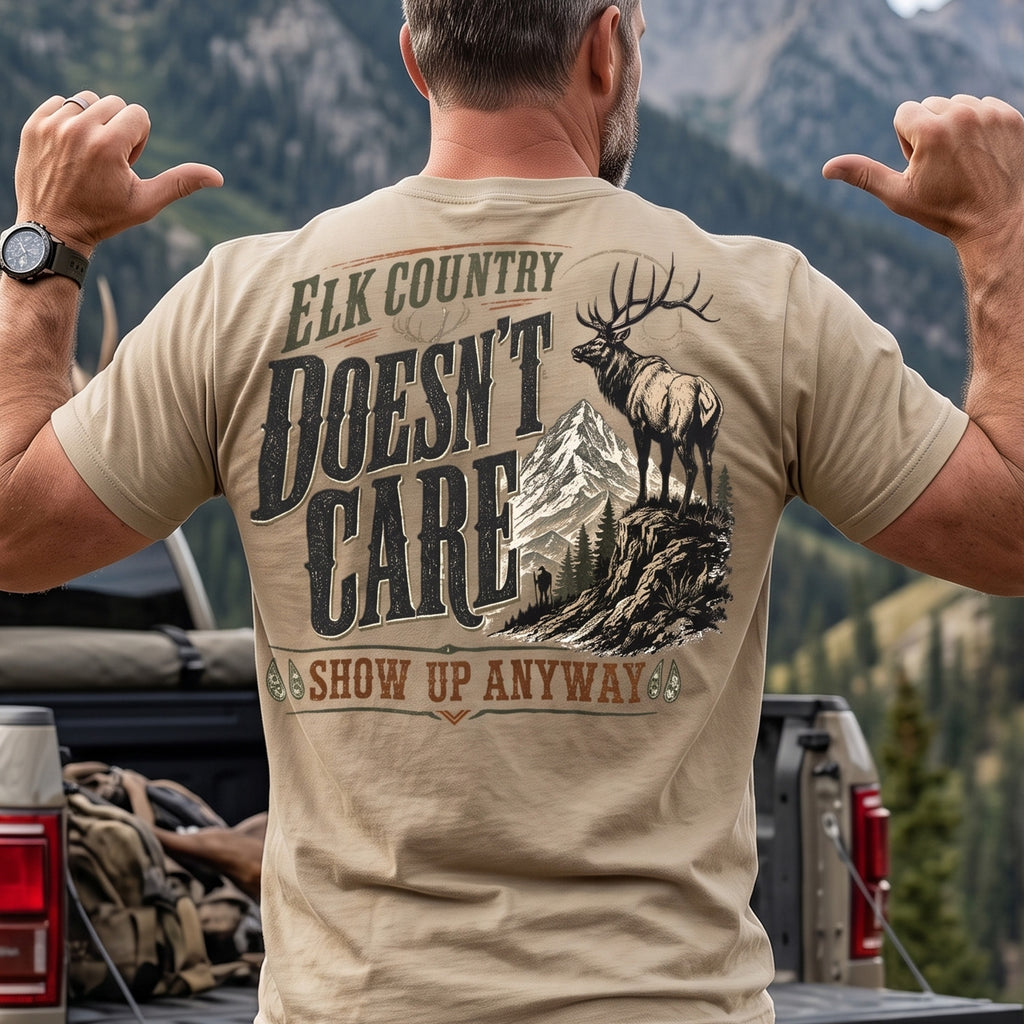 Elk Hunting - Back Graphic T-Shirt EHCT1003
