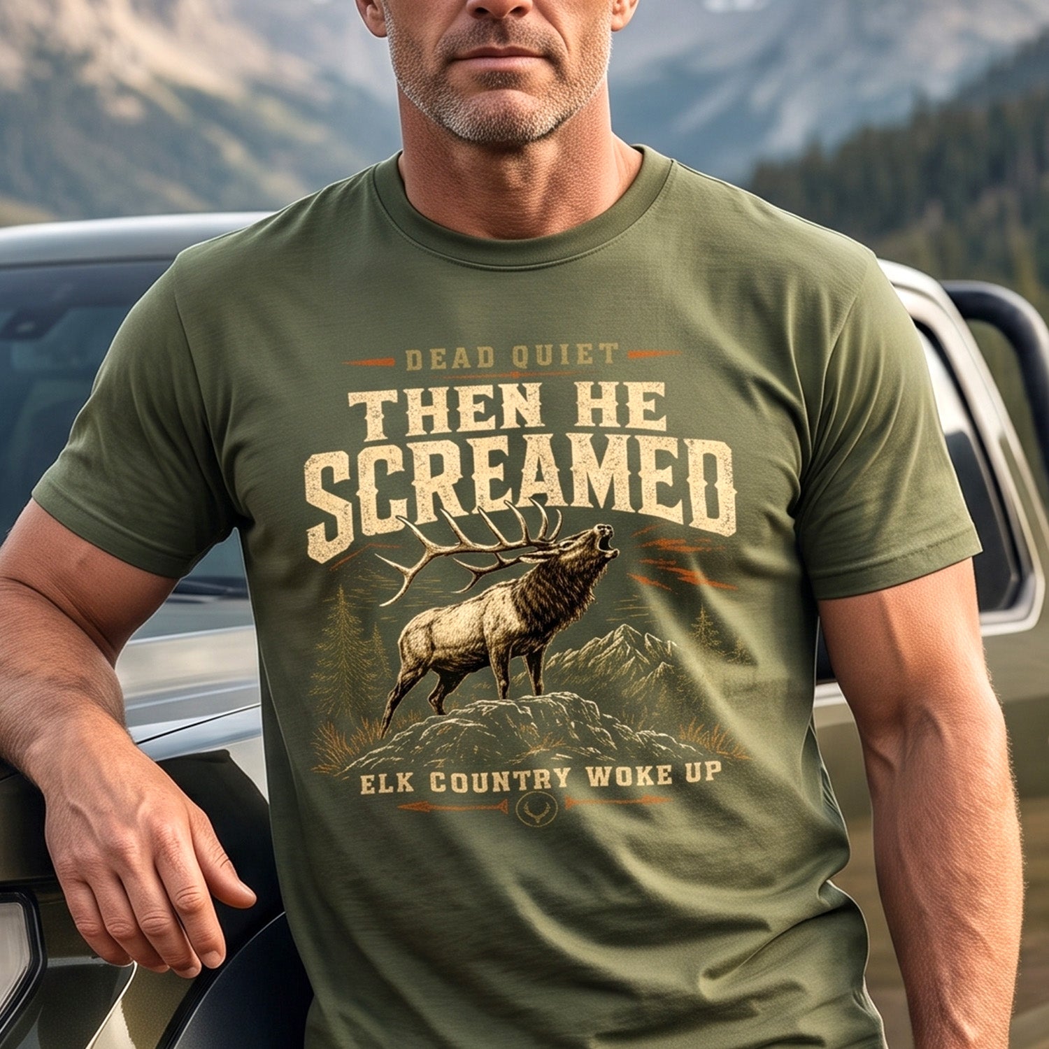 Elk Hunting - Outdoor Cotton T-Shirt EHCT1004
