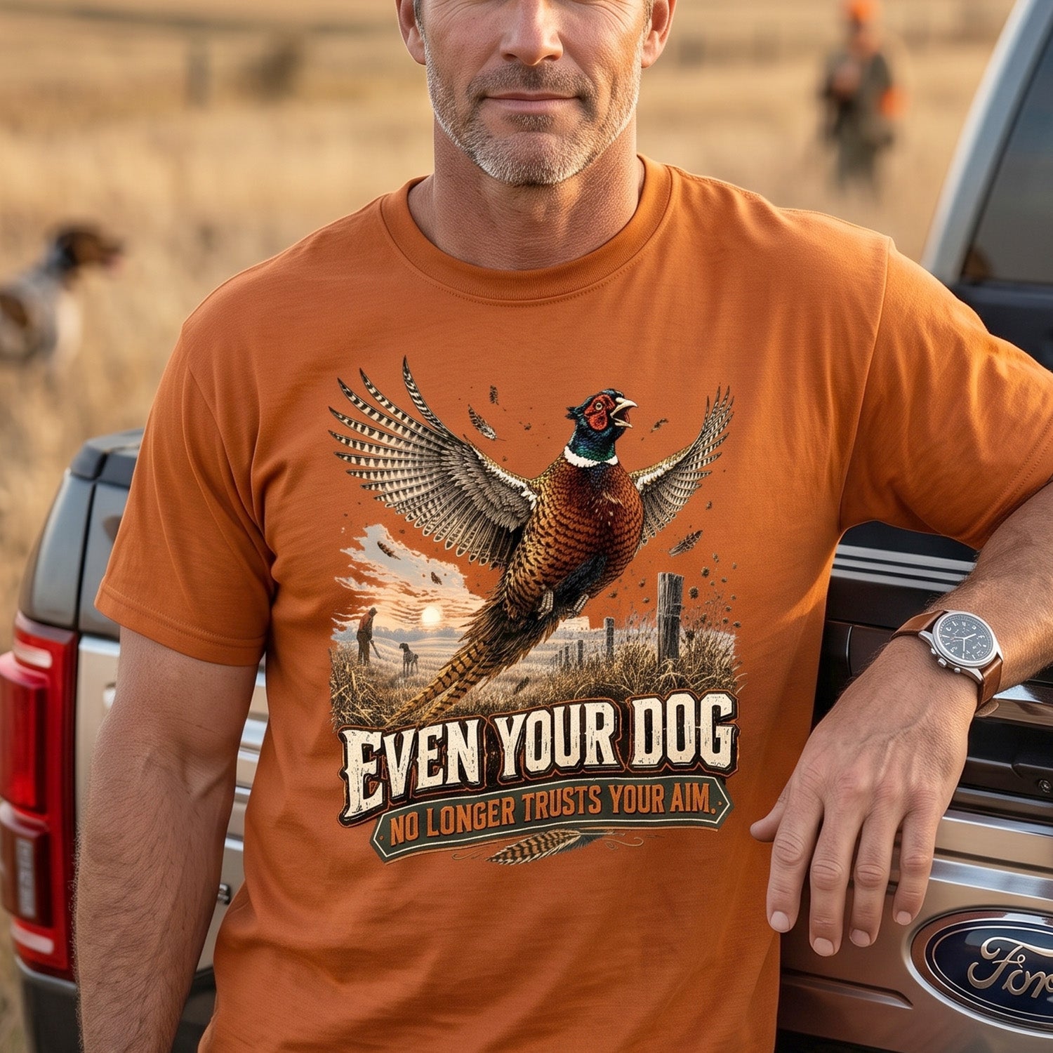 Upland Pheasant Hunting - Outdoor Cotton T-Shirt PHCT1077