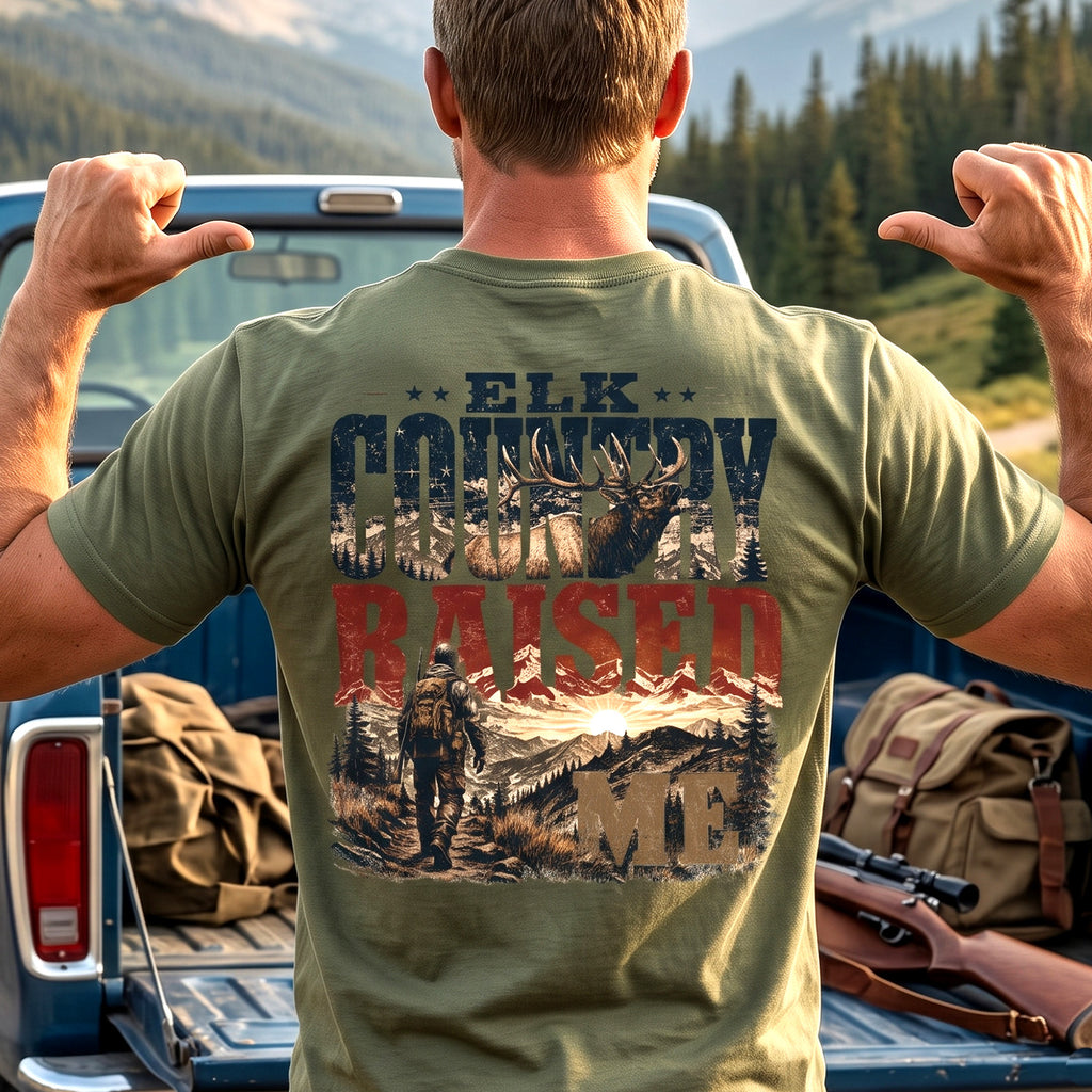 Elk Hunting - Back Graphic T-Shirt EHCT1006