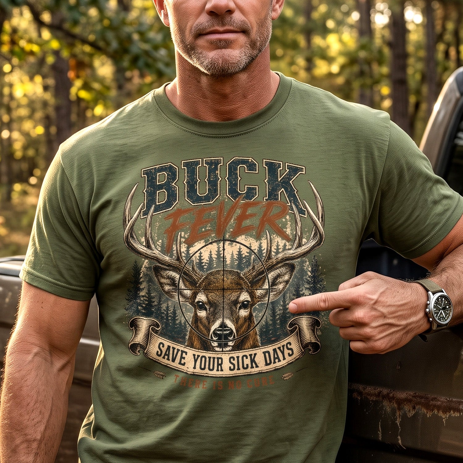 Whitetail Deer Hunting - Outdoor Cotton T-Shirt WDHCT1001