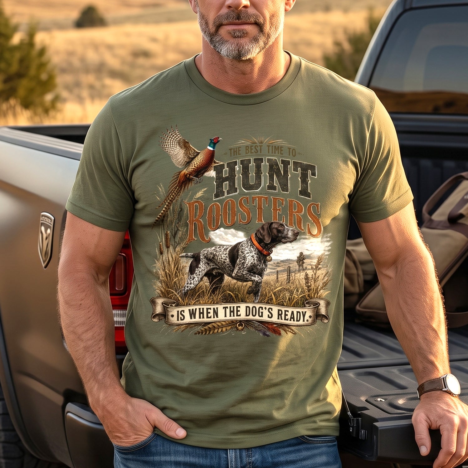 Upland Pheasant Hunting - Outdoor Cotton T-Shirt PHCT1053