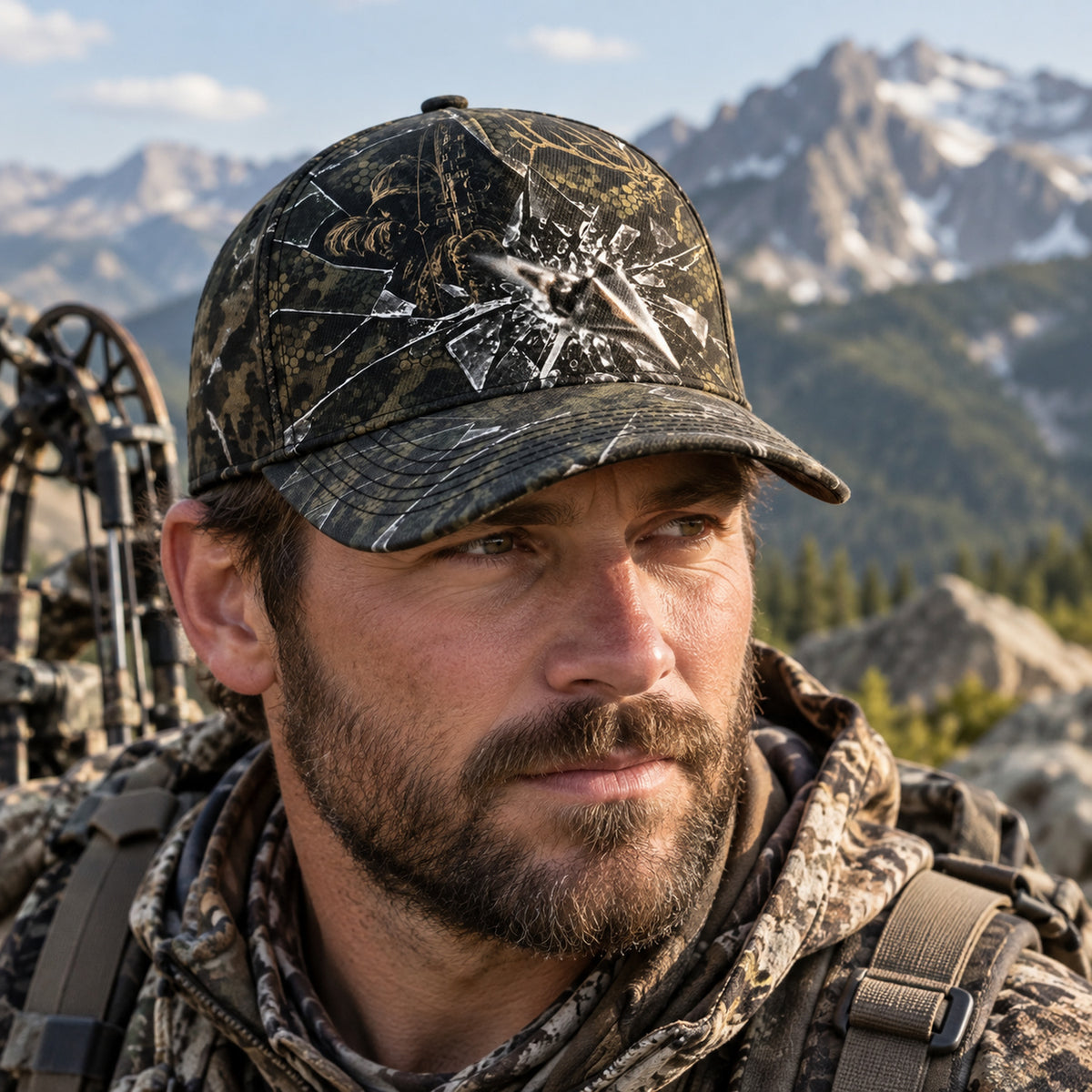 Broadhead Shatter Dark Timber Classic Cap worn outdoors