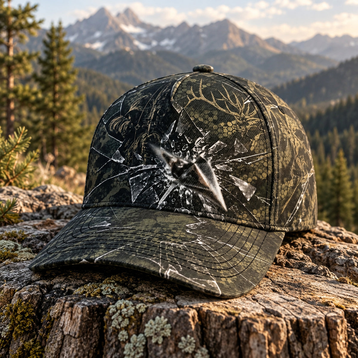 Broadhead Shatter Dark Timber Classic Cap side view