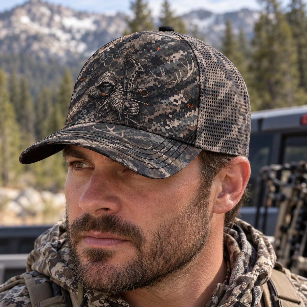 Reaper Draw Mesh Cap 2.0 worn outdoors