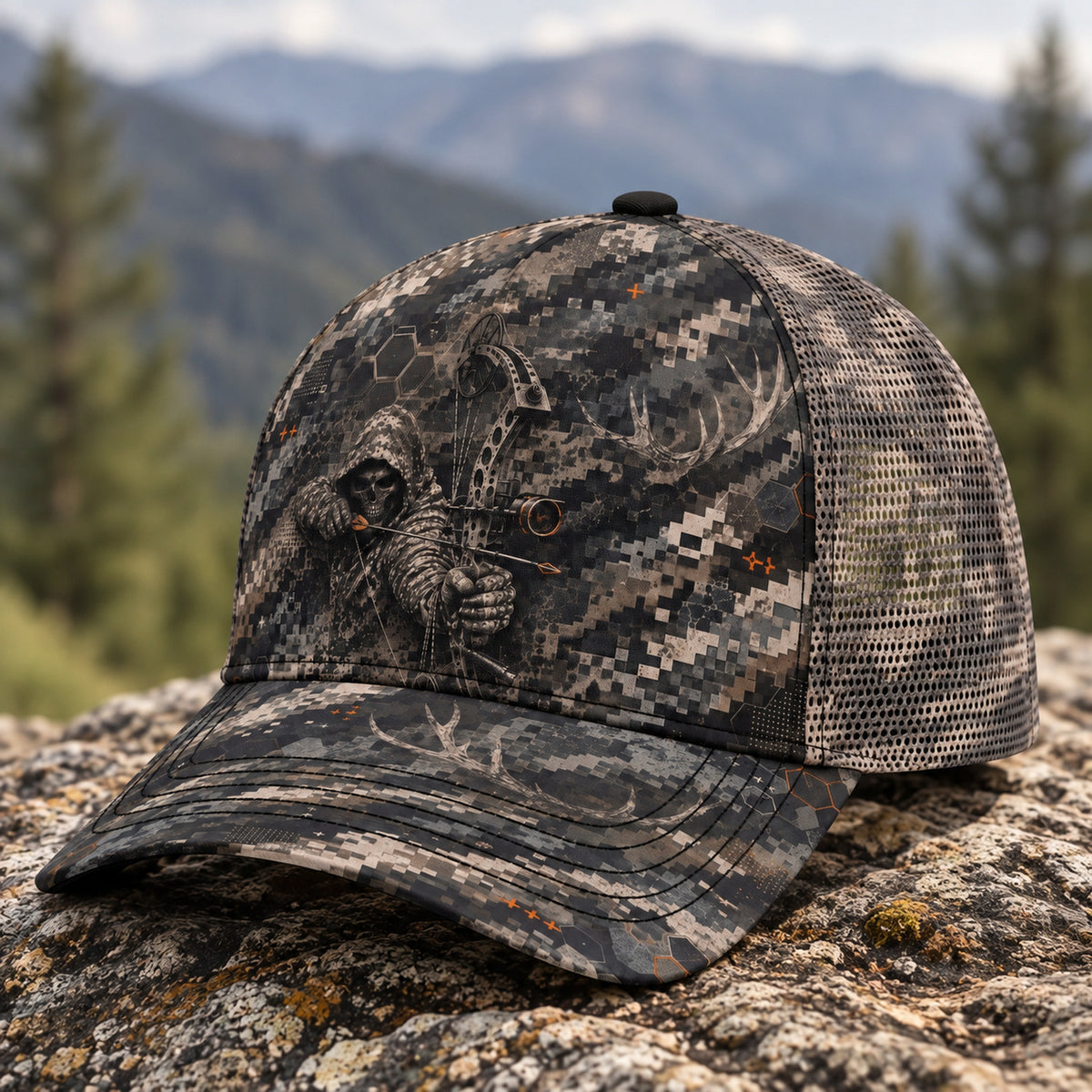 Reaper Draw Mesh Cap 2.0 side view showing the all-over print mesh