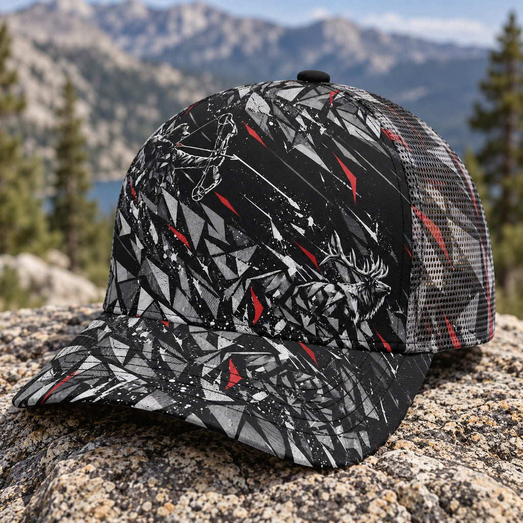 Shattered Ridge Elk Mesh Cap 2.0 side view showing the all-over print mesh
