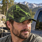 Aurora Bull Mesh Cap 2.0 worn outdoors