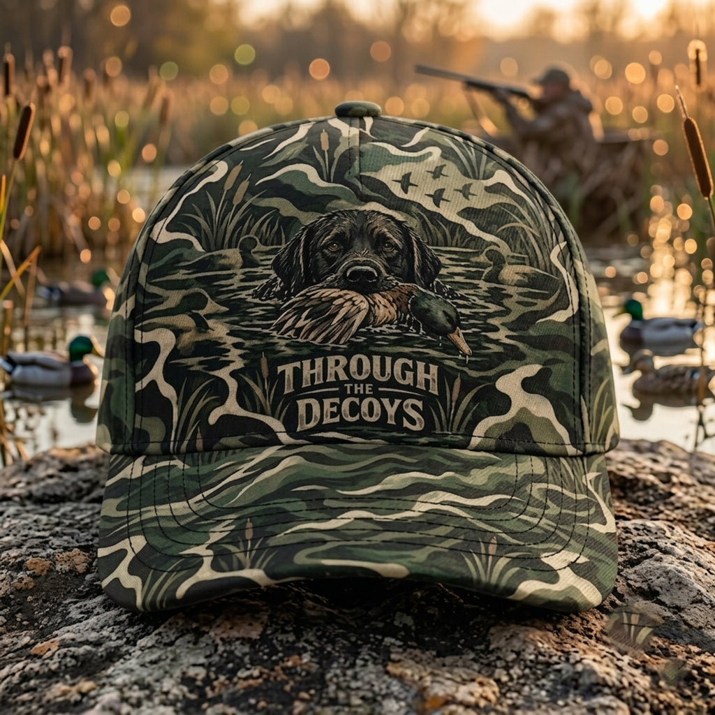 Through The Decoys Tiger Marsh Camo Classic Cap front