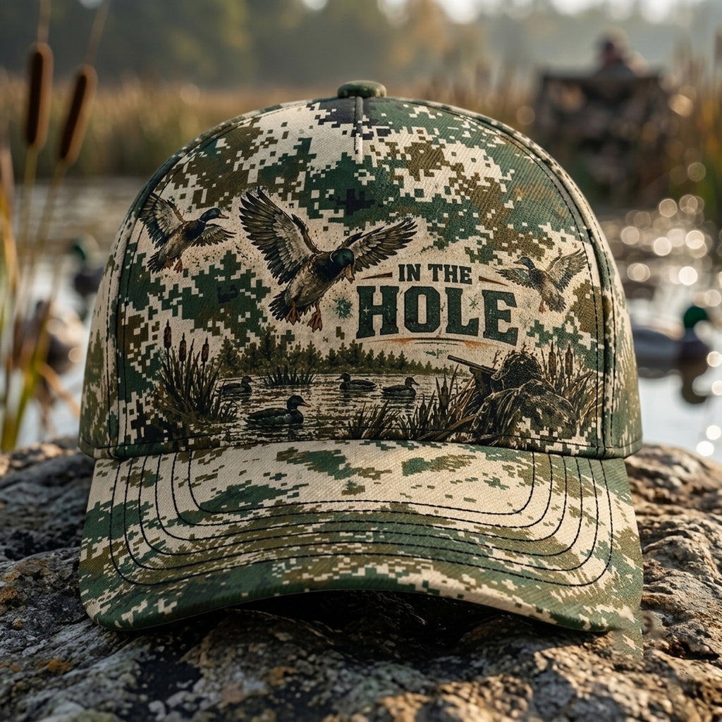 In The Hole Marsh Digital Camo Classic Cap front