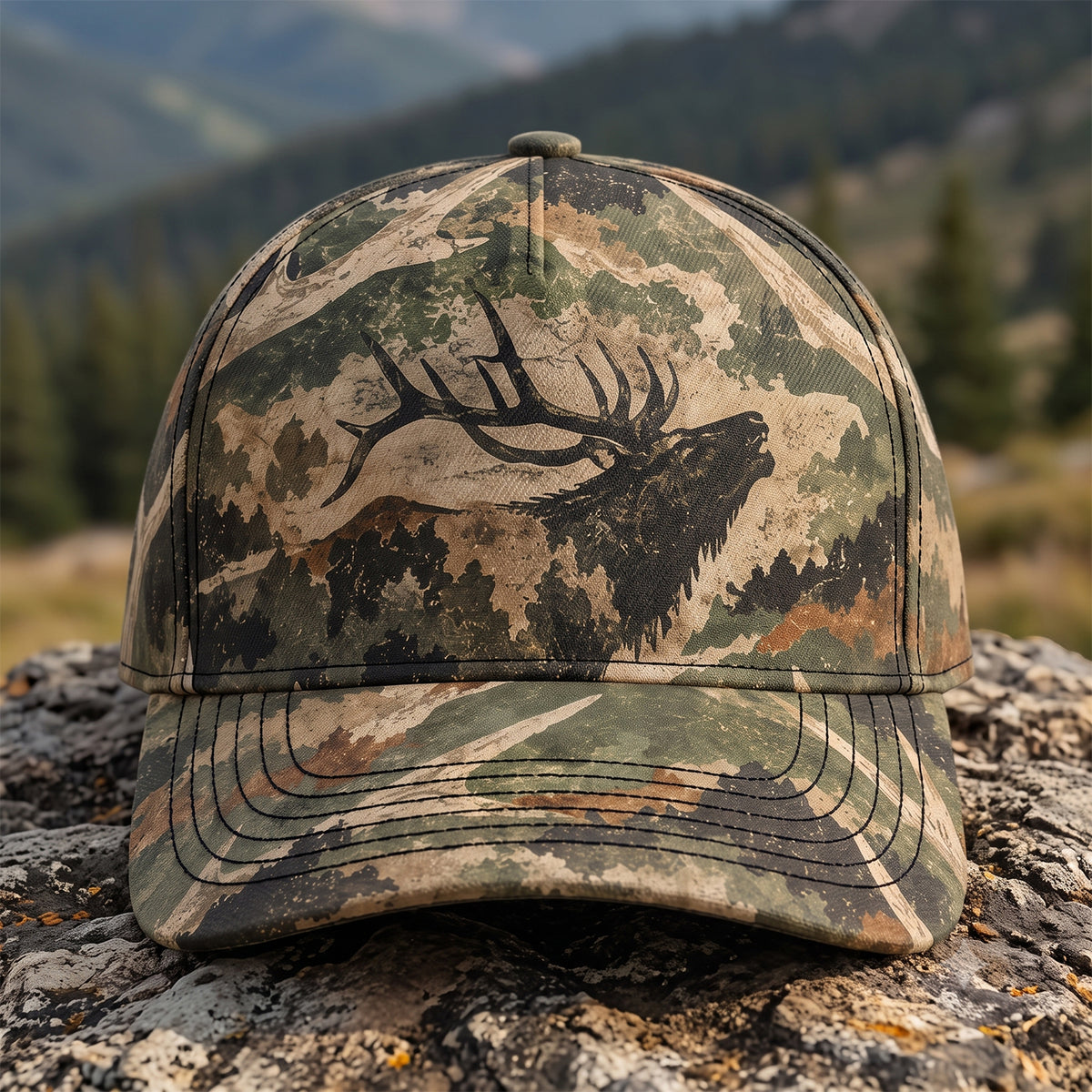Ridgeline Bugle Elk Timber Camo Classic Cap front