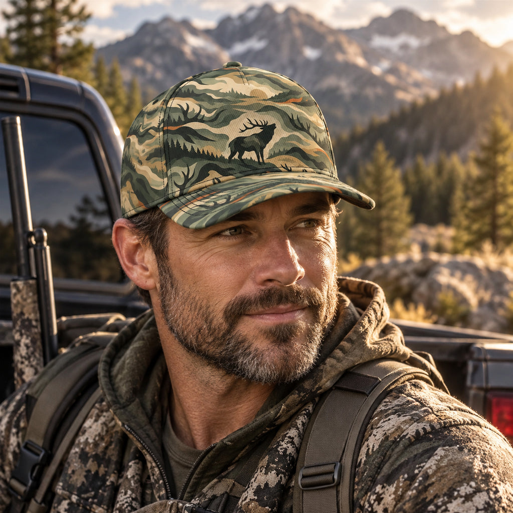 High Country Bugle Layered Ridge Classic Cap on body