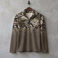 Ridge Elk Silhouette Camo Waffle Quarter-Zip Pull Over front
