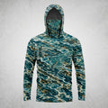 Riffle Current Fly Angler Sun Shield Hoodie front
