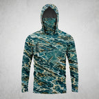 Riffle Current Fly Angler Sun Shield Hoodie front