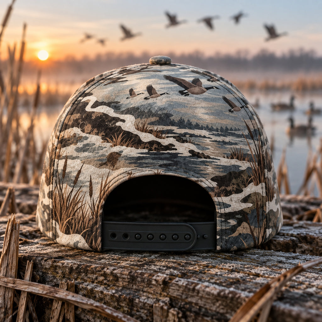 Marsh Sunrise Goose Classic Cap back closure