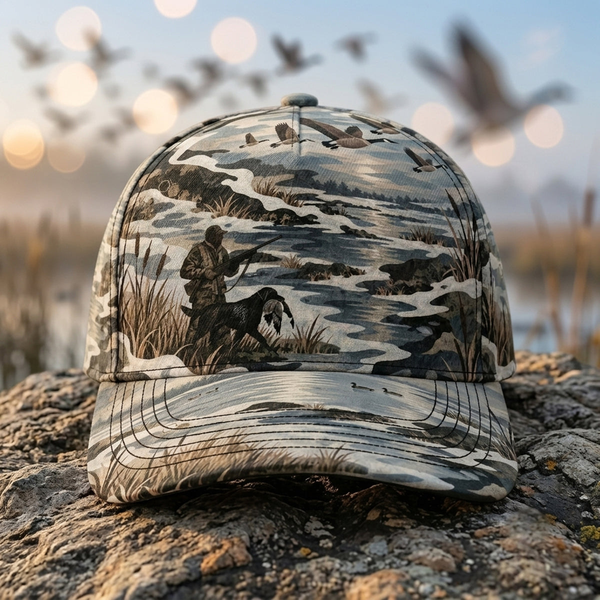 Marsh Sunrise Goose Classic Cap front