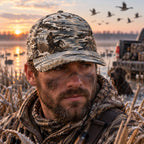 Marsh Sunrise Goose Classic Cap worn outdoors