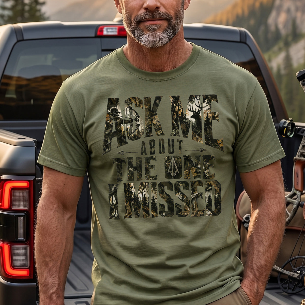 Ask Me About The One I Missed - Military Green on body