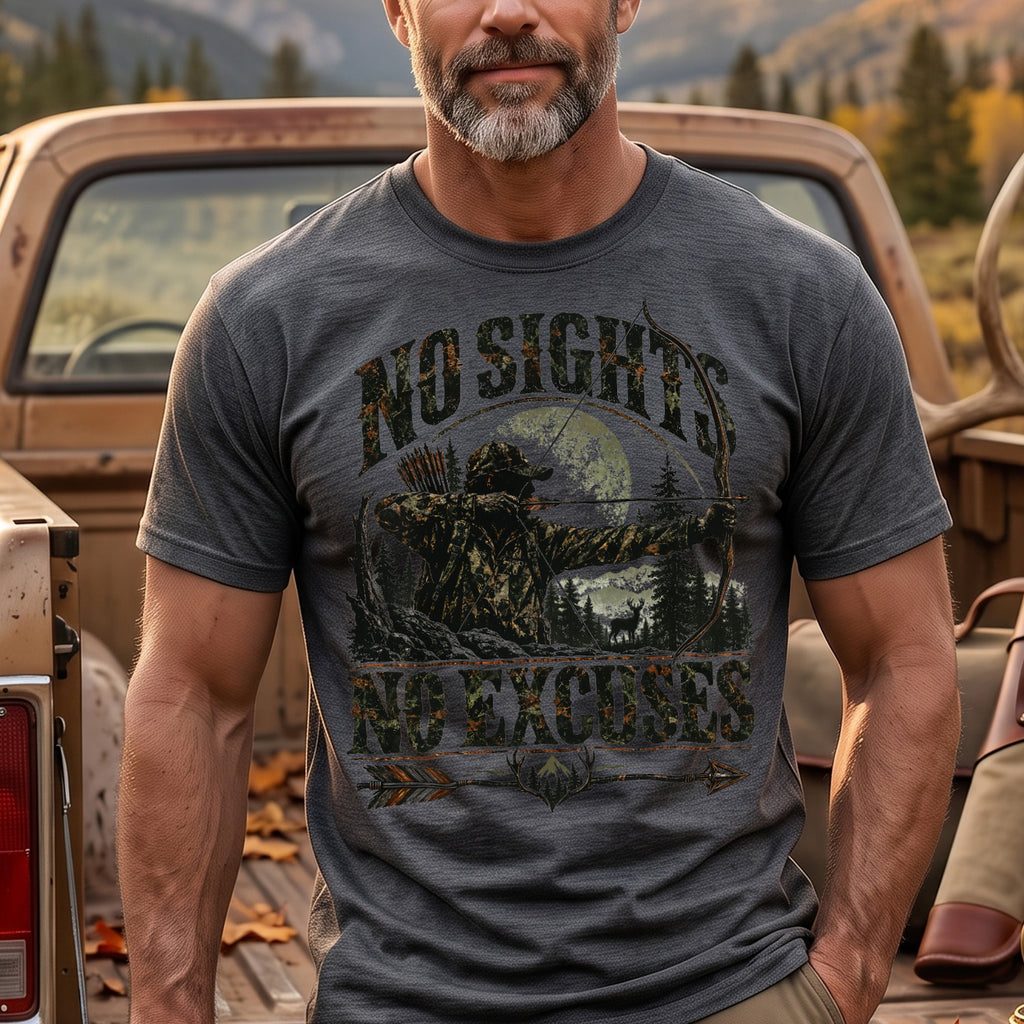 No Sights No Excuses - Dark Heather on body