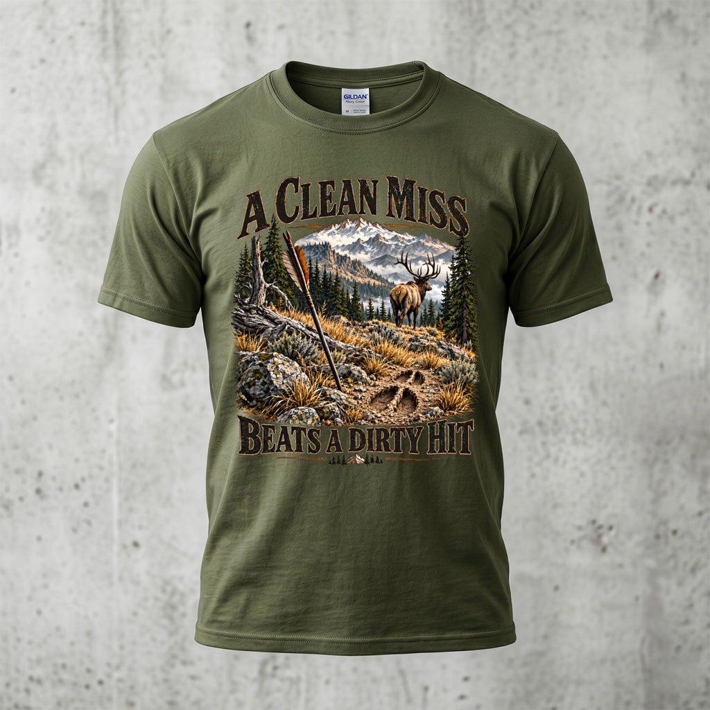 Rut Clean Miss Beats A Dirty Hit Outdoor Cotton T-Shirt - EHCT1015