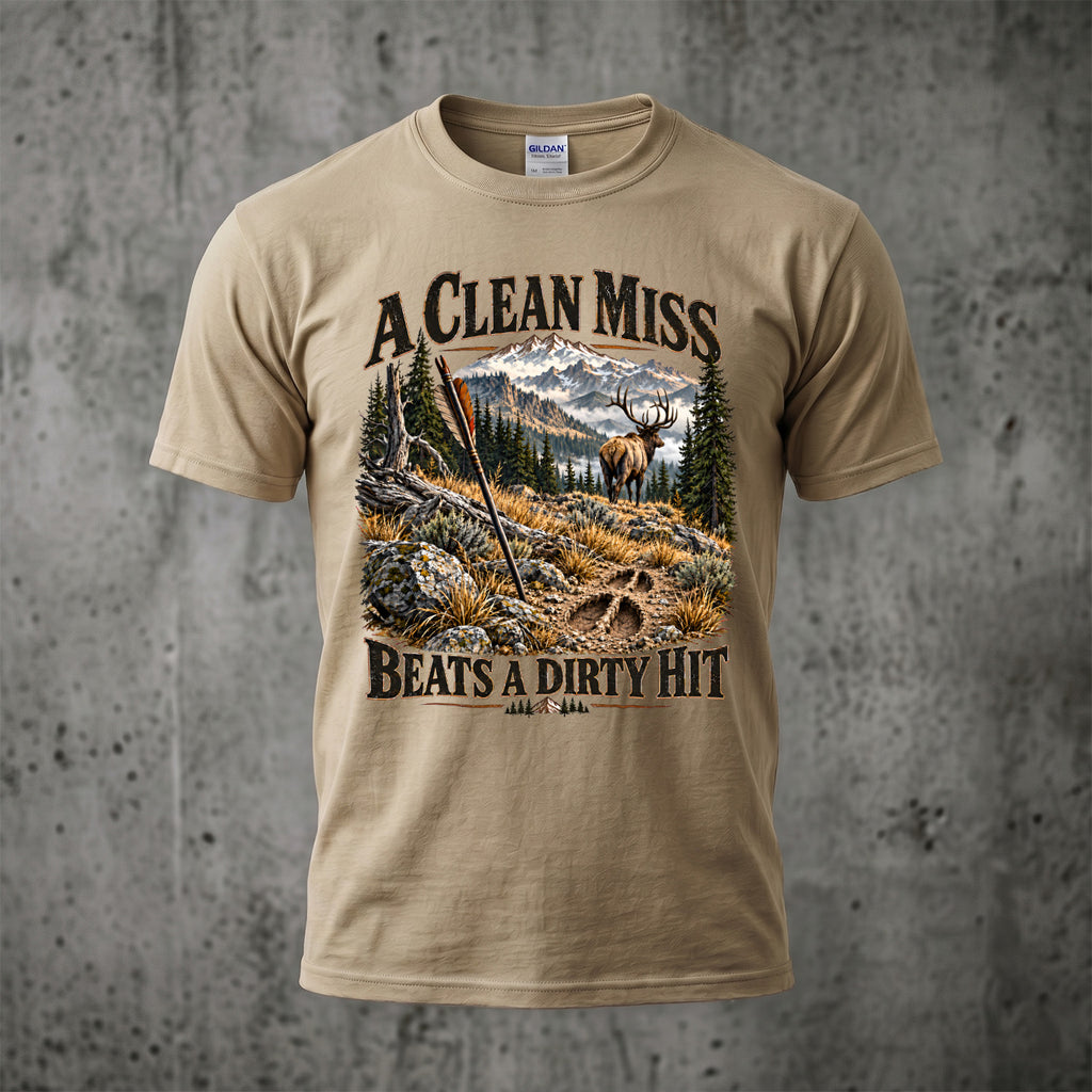 Rut Clean Miss Beats A Dirty Hit Outdoor Cotton T-Shirt - EHCT1015