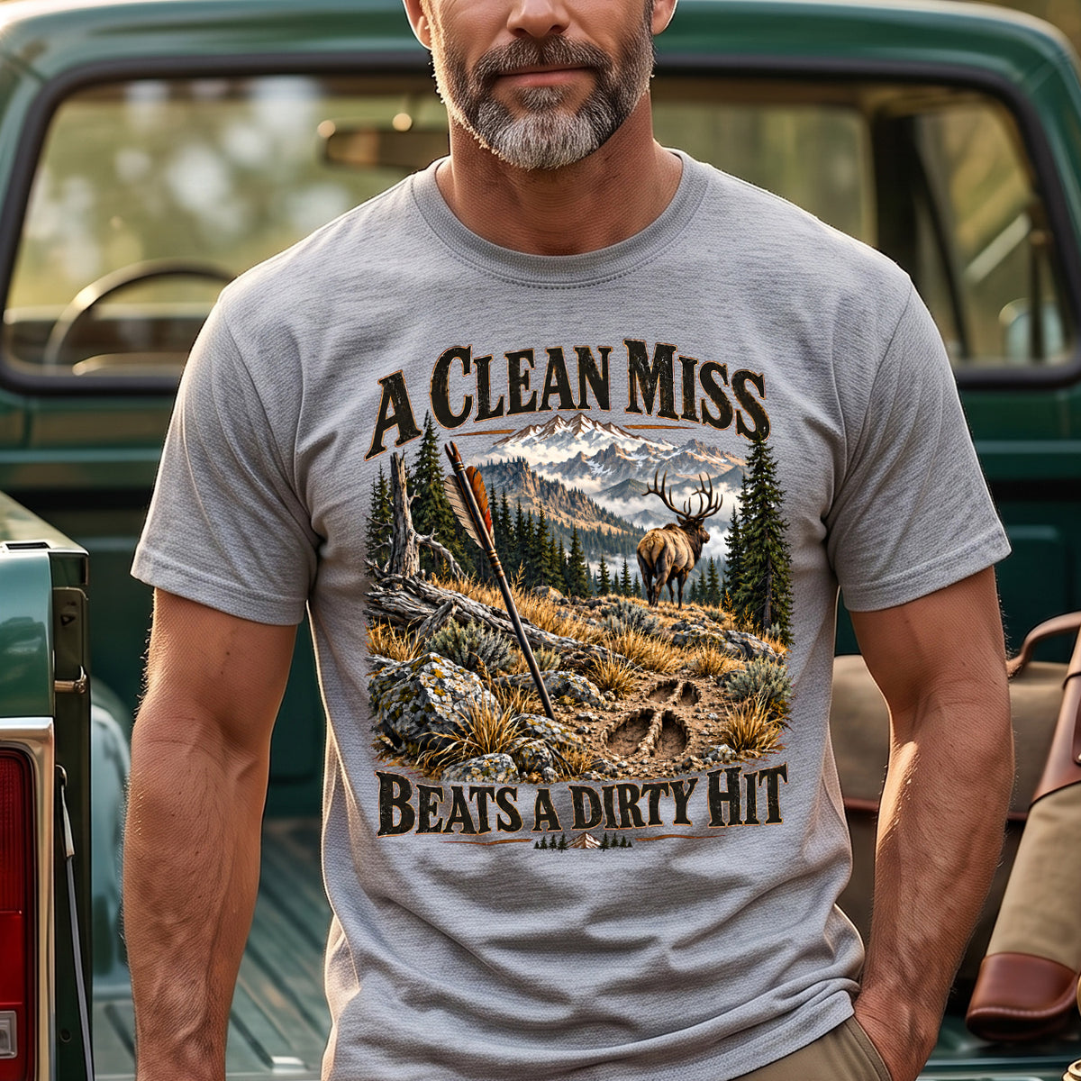 Rut Clean Miss Beats A Dirty Hit Outdoor Cotton T-Shirt - EHCT1015