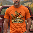 Pheasant Three Cocks A Day Outdoor Cotton T-Shirt - PHCT1093