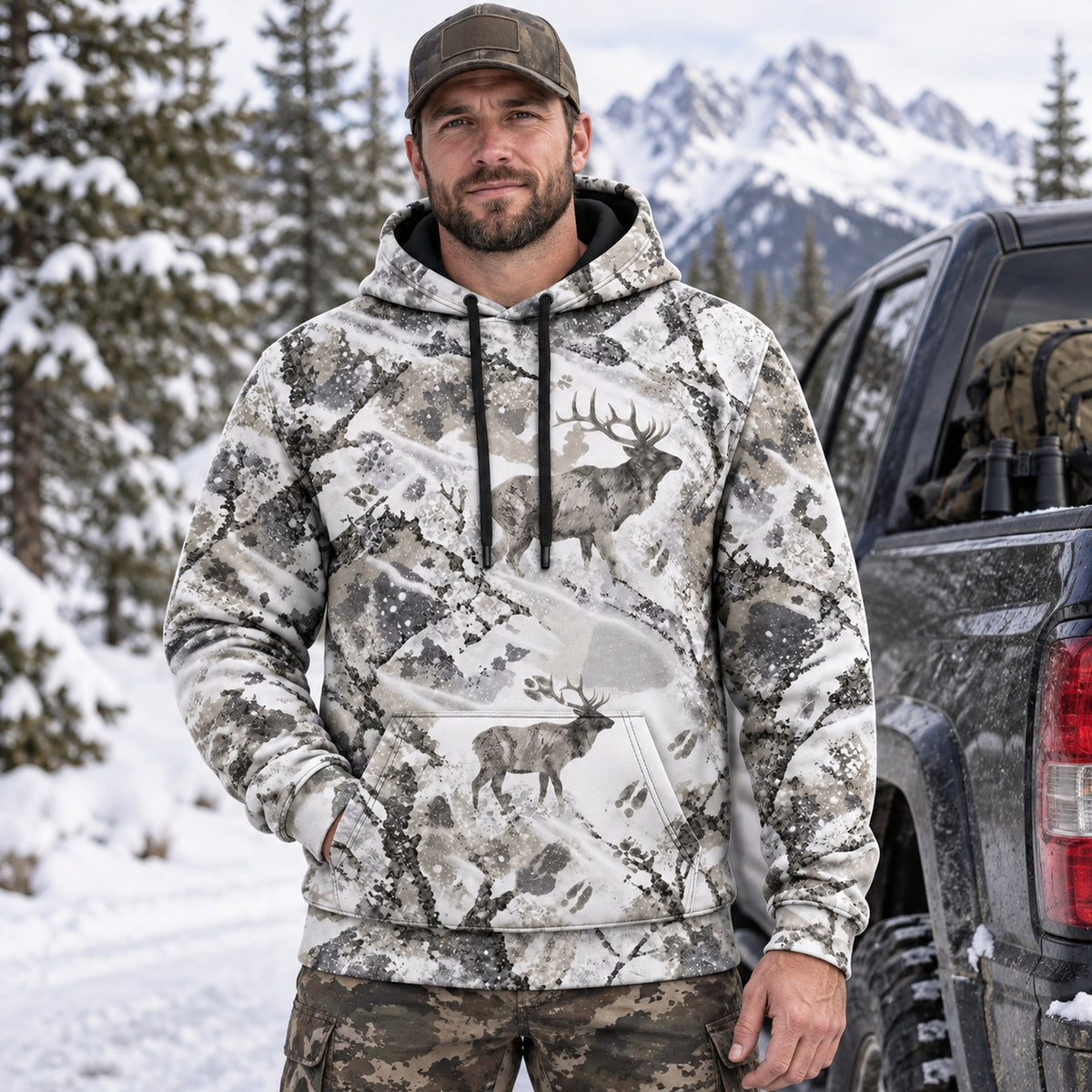 Elk Hunting Ice Timber Field Hoodies - EHFH1002