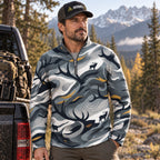 Elk Flow Alter Camo Waffle Quarter-Zip Pull Over - EHQZS1002