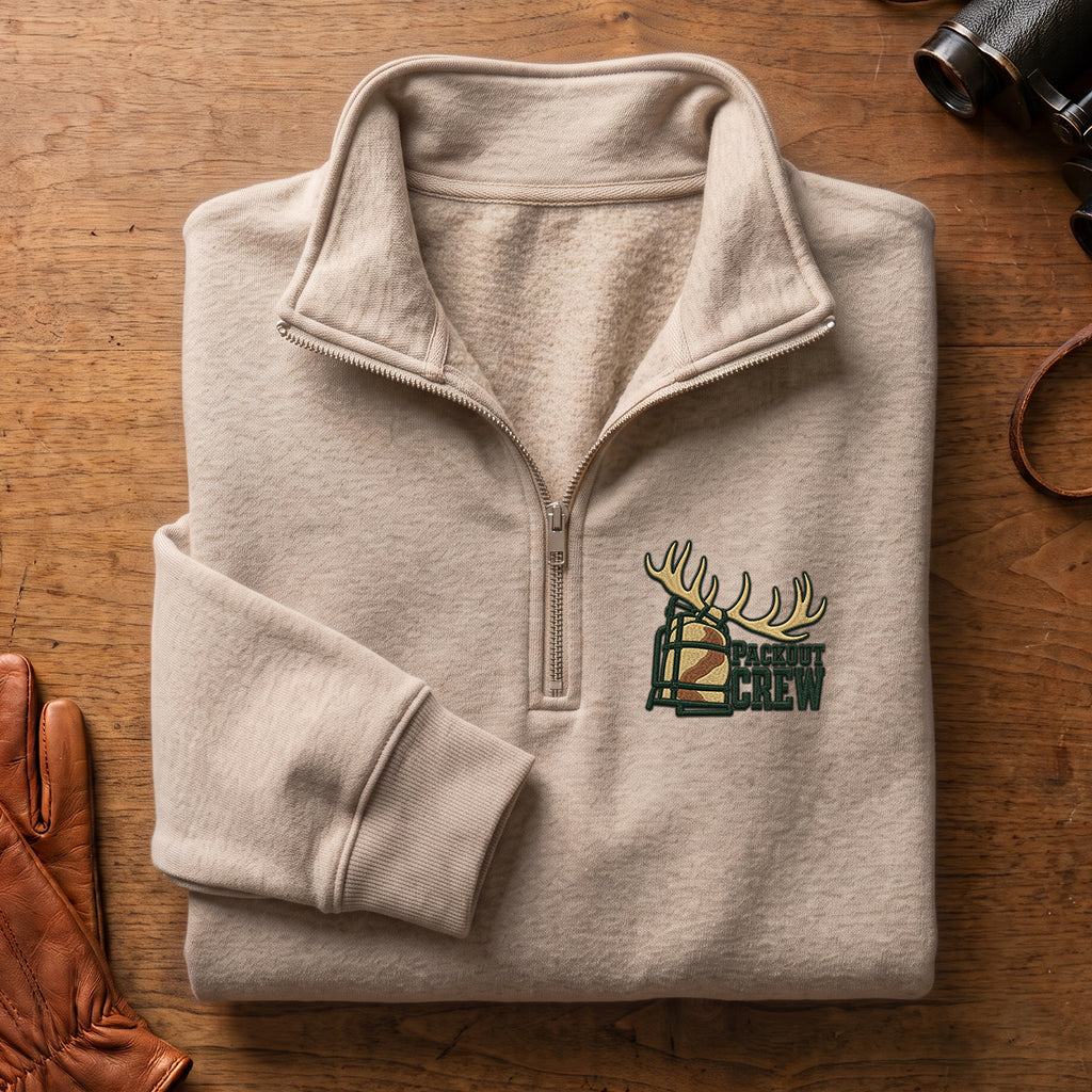 Packout Crew Elk Embroidered Quarter-Zip Sweatshirt - EHEQZ1002