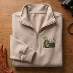 Packout Crew Elk Embroidered Quarter-Zip Sweatshirt - EHEQZ1002