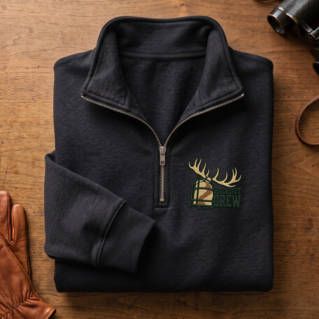 Packout Crew Elk Embroidered Quarter-Zip Sweatshirt - EHEQZ1002