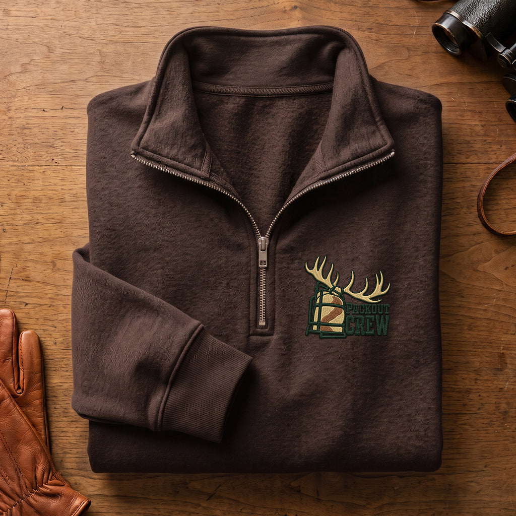 Packout Crew Elk Embroidered Quarter-Zip Sweatshirt - EHEQZ1002