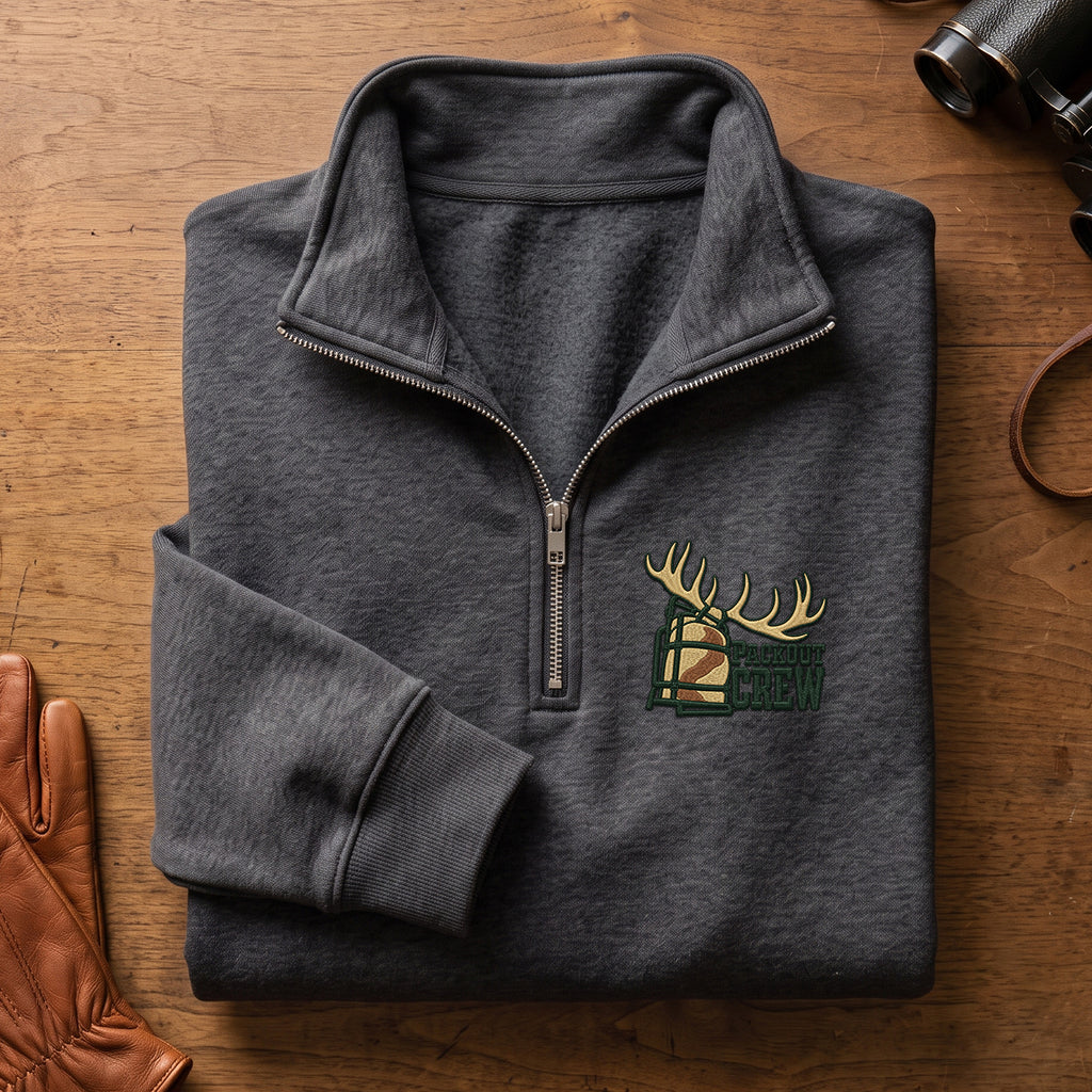 Packout Crew Elk Embroidered Quarter-Zip Sweatshirt - EHEQZ1002