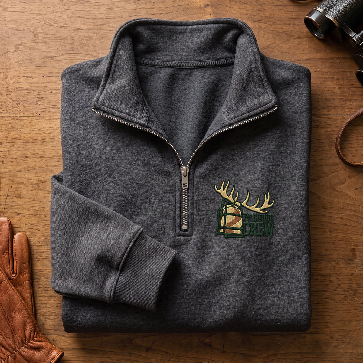 Packout Crew Elk Embroidered Quarter-Zip Sweatshirt - EHEQZ1002