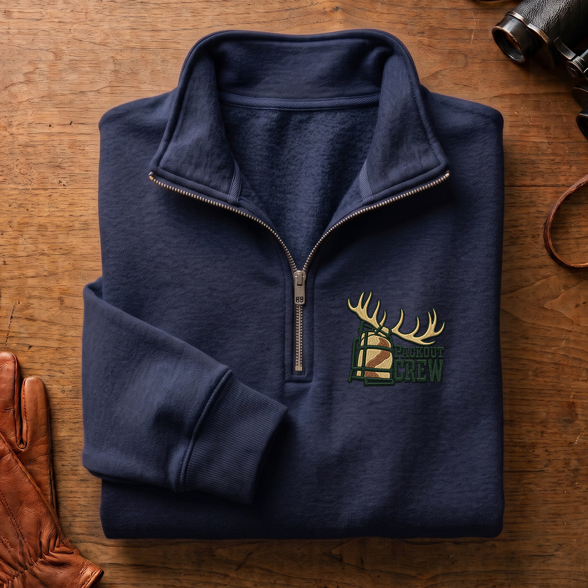 Packout Crew Elk Embroidered Quarter-Zip Sweatshirt - EHEQZ1002