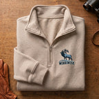 Wind Wise Elk Embroidered Quarter-Zip Sweatshirt - EHEQZ1006