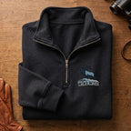Wind Wise Elk Embroidered Quarter-Zip Sweatshirt - EHEQZ1006