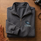 Wind Wise Elk Embroidered Quarter-Zip Sweatshirt - EHEQZ1006