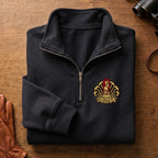 3.5 Incher Club Turkey Embroidered Quarter-Zip Sweatshirt - THEQZ1002